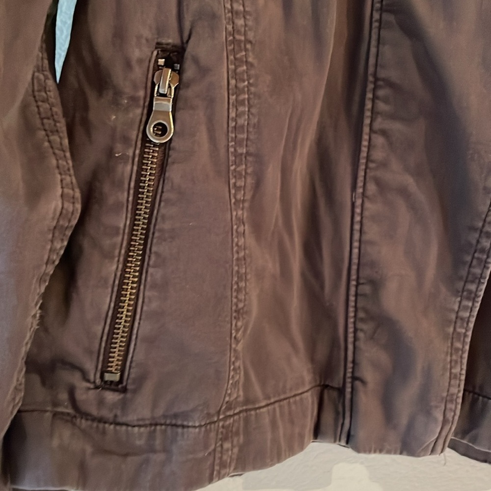 Athleta Cutie Crop Vintage Moto Jacket, Zip up with Snaps, Faded Black, Size M - Picture 4 of 9